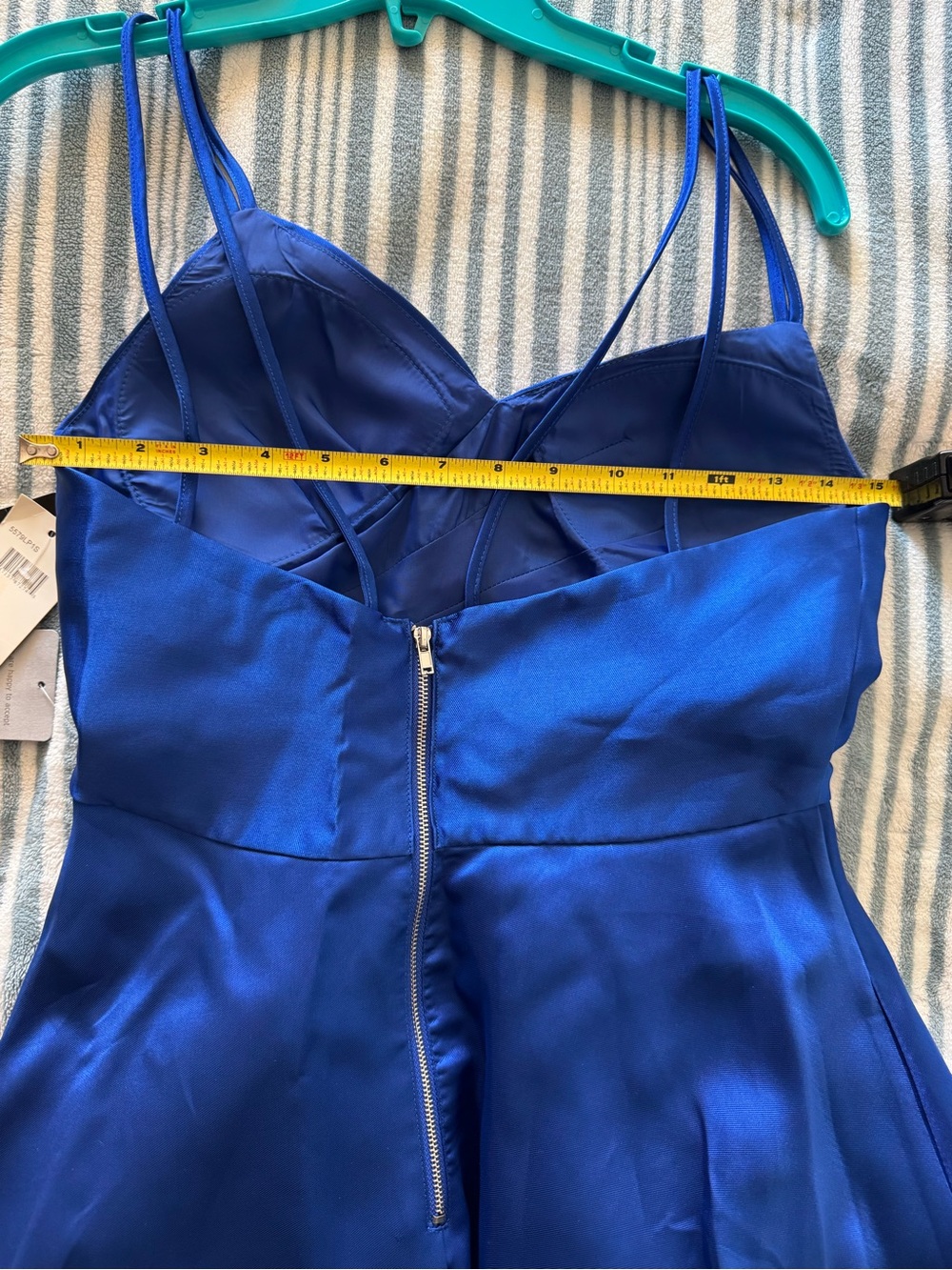 NWT Sequin Hearts Royal Blue Strappy Plunge V Gown (Size 5) - Picture 10 of 14